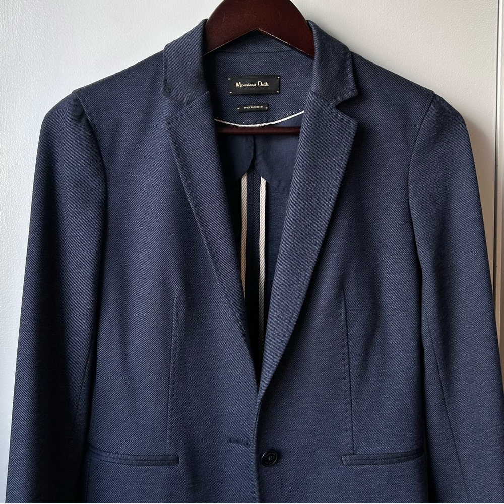 New Massimo Dutti Indigo Twill Blazer